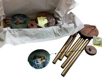 1511 - 2 Hummingbird Spinning Wind Chimes - 21"