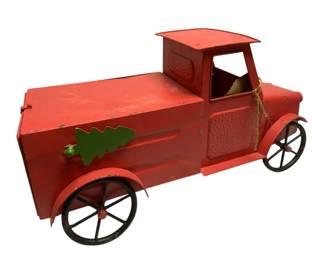 647 - Decorative Red Holiday Truck Mailbox (Description): 14 x 27 x 10