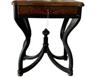 32 - Wooden Painted Accent Table - 27.5 x 13.5 x 22