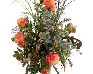 132 - Handcrafted Faux Flower Arrangement in Vase (Description): 48 x 30