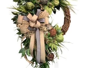 761 - Handcrafted Floral Wreath - 53 x 25