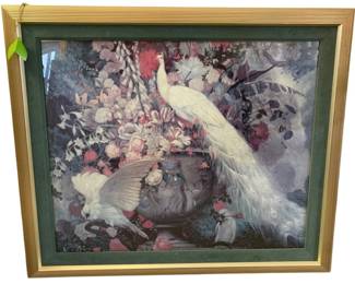 394 - Framed Bird Print - 37 x 41.5