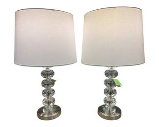 735 - Pair of Lamps - 25.5" Tall (Description): Used as is electric/electronic/mechanical item. No guarantee all components, untested.