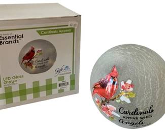 61 - Cardinals Appear Glass LED Globe - 6" Round (Description): Used as is electric/electronic/mechanical item. No guarantee all components, untested.