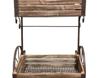 765 - Metal/Wood Market Cart - 17 x 18 x 34
