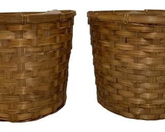 873 - 3 Woven Baskets w/ Liner - 8.5 x 10