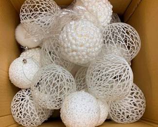 1119 - 18 Assorted White Ornaments
