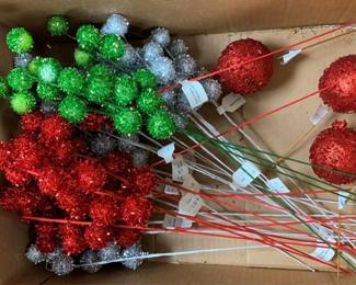 1038 - Assorted Glittery Christmas Floral Picks