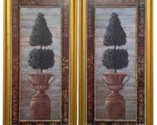 1502 - Pair of Framed Wall Art - 46 x 38