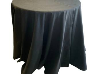 366 - Round Table w/ Black Tablecloth - 30 x 30