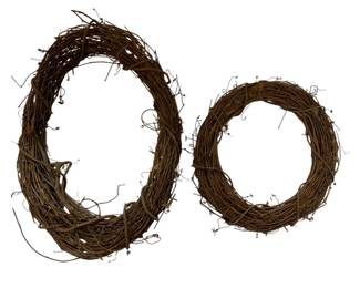 865 - 2 Grapevine Wreaths - 20.5 x 13.5