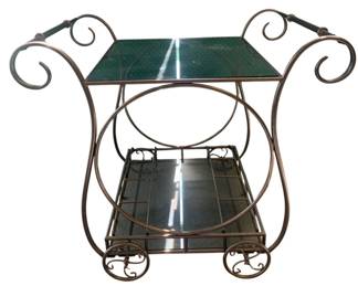 266 - Metal/Glass Serving Cart - 39 x 24 x 35