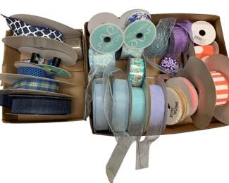 1201 - Box lot of Assorted Purple & More Ribbons