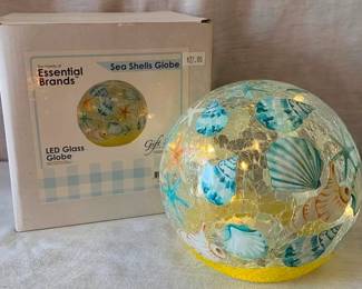 48 - Seashell LED Glass Globe - 6" Round (Description): Used as is electric/electronic/mechanical item. No guarantee all components, untested.