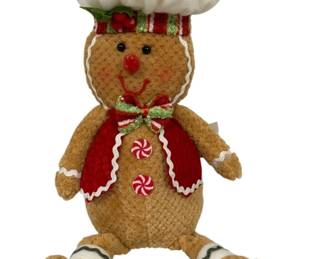 1073 - Plush Gingerbread Chef Decoration - 14" Tall