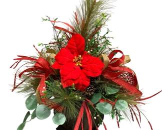 925 - Handcrafted Christmas Arrangement in Metal Planter (Description): 22 x 22 x 25
