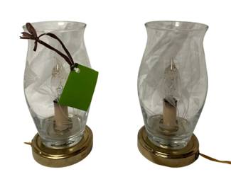 201 - 2 Hurricane Glass Lamps - 8.5 x 4 (Description): Used as is electric/electronic/mechanical item. No guarantee all components, untested.