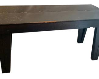 129 - Black Painted Bench - 23.5 x 48 x 18.5