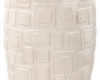 377 - Cambeck Accent Stool, Earthenware 18x14x14