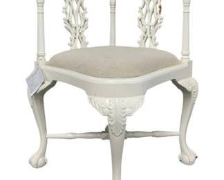 4028 - Alden Home Chippendale Corner Chair (Description): some loss to carving on back, 35 x 29 x 33