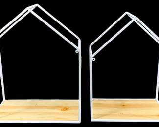 2570 - 2 Three Hands Metal Shelves - 17 x 13.75 x 7