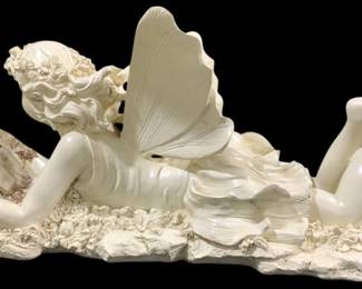 8542 - Three Hands Fairy Reading Book Statue (Description): 23.25 x 9.25 x 10.5