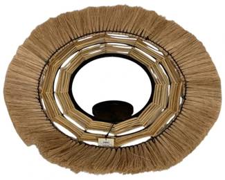 2756 - Three Hands Wall Mirror w/ Candleholder (Description): 29.5"