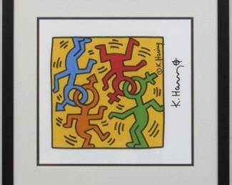 9085 - NYC Pride by Keith Haring (Description): 17.5 X 16.5
