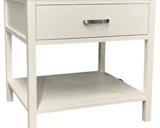 4140 - Elk Ramsay Accent Stand in White (Description): 1 drawer, with electric, 22 x 22 x 20