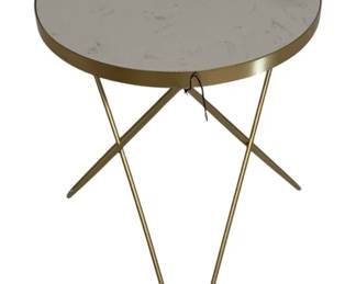 2701 - Three Hands Metal Marble Table - 20 x 16
