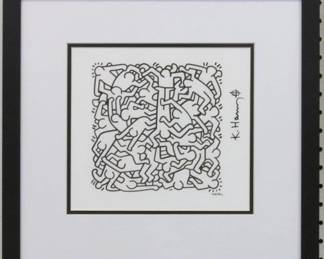 9086 - Party of Life Invitation by Keith Haring (Description): 17 X 16.5