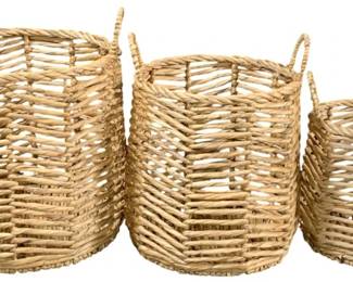 2573 - 3 Three Hands Decorative Baskets - 17.25 x 16.25