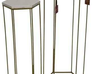 2730 - Three Hands Set of Hexagonal Plant Stands (Description): 27.5 x 11.75