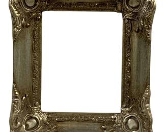 2406 - Wood Frame 12.5"x15" (Description): Wood frame with ornate detailing. Measures 12.5 inches by 15 inches.