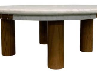 4247 - Marble Top Cocktail Table, AS IS (Description): loss to band underneath, 14 x 36