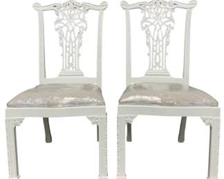 4024 - Pair Alden Home Ribbon Back Side Chairs (Description): 43 x 21 x 21