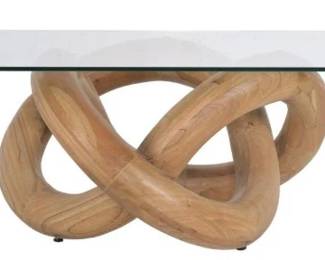 7005 - Elk Signature Knotty Coffee Table (Description): glass top, 16 x 36 x 36