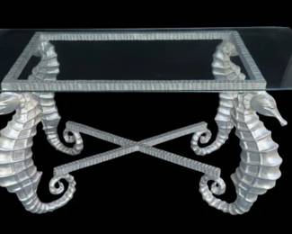 7058 - Seahorse Table w/ Glass Top (Description): 21 x 46 x 24.5