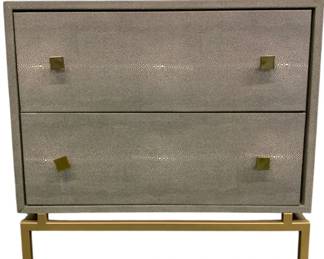 4270 - TOV Furniture Pesce Shagreen Nightstand (Description): 24 x 25 x 18, some stains