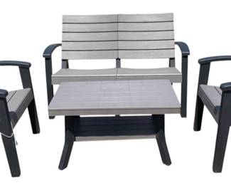 7053 - Resin 4pc Outdoor Set (Description): Loveseat - 32 x 47.5 x 27 Chair - 32 x 26.25 x 27
