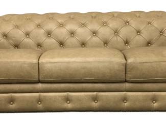 4149 - Olivia Quinn Chesterfield Leather Sofa (Description): 32 x 91 x 39