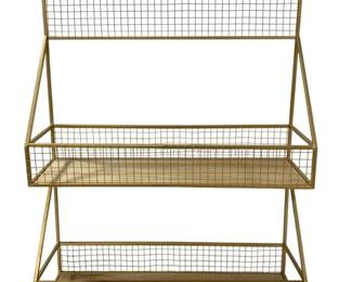 8526 - Three Hands Metal/Wood Wall Storage (Description): 19.5 x 5.75 x 25