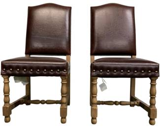 4253 - 2 Furniture Classics Madrid Leather Chairs (Description): 43 x 20 x 20