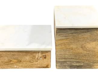 2611 - 2 Three Hands Decorative Storage Boxes (Description): 7 x 5 x 3 5.5 x 5.5 x 5.75