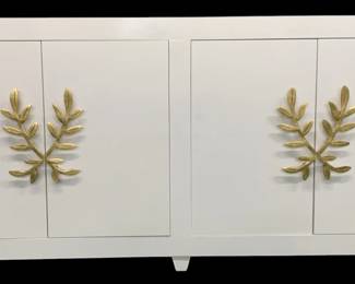 4186 - Chelsea House Long Leaf Cabinet (Description): 4 Door, damage on front edge, 36 x 79 x 19