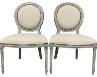 4035 - Pair Alden Home Cameo Back Chairs (Description): 39 x 25 x 22