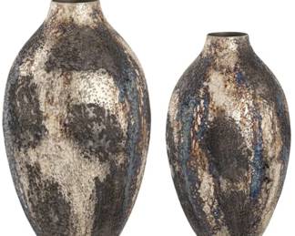413 - Elk Home Pair of Hughes Cosmic Vases 15"