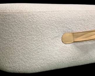 4245 - Upholstered Ottoman w/ Handles (Description): 12 x 38 x 38, Kathy Kuo Home Collection