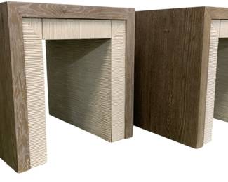 4249 - Pair Hooker Serenity Skipper End Table (Description): Retail $1200 ea, one damaged, 25 x 24 x 26