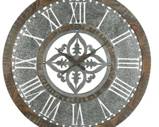 327 - Elk Greystone Wall Clock 36" (Description): Electric/electronic/mechanical item - No guarantee all components, untested.